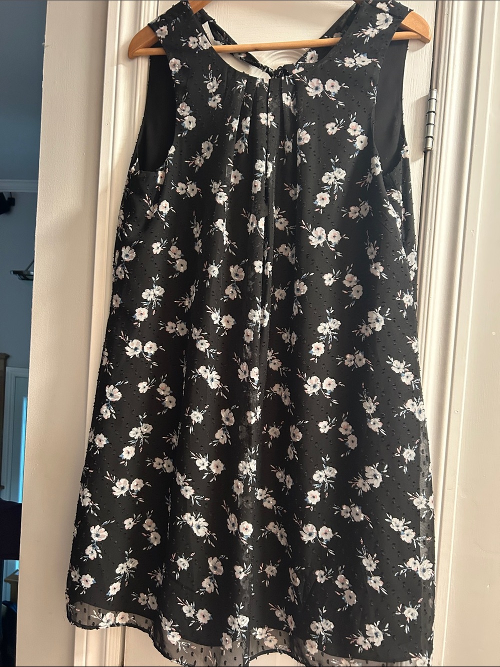 Reitmans Black Floral Sleeveless A-Line Dress